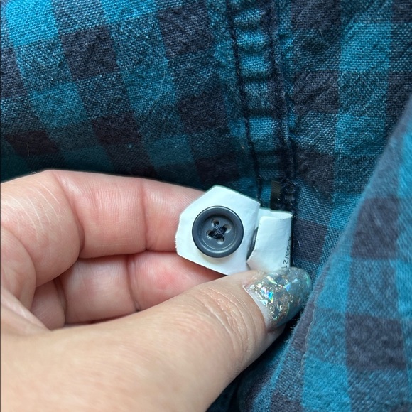 Merrell Men's Teal and Black Plaid Shirt - Picture 3 of 4